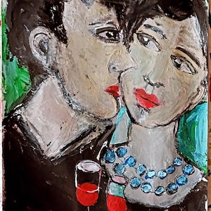 retrato de arte pintura. arte facial abstrata acrílica. pintura de figura acrílica - Expressionista abstrato