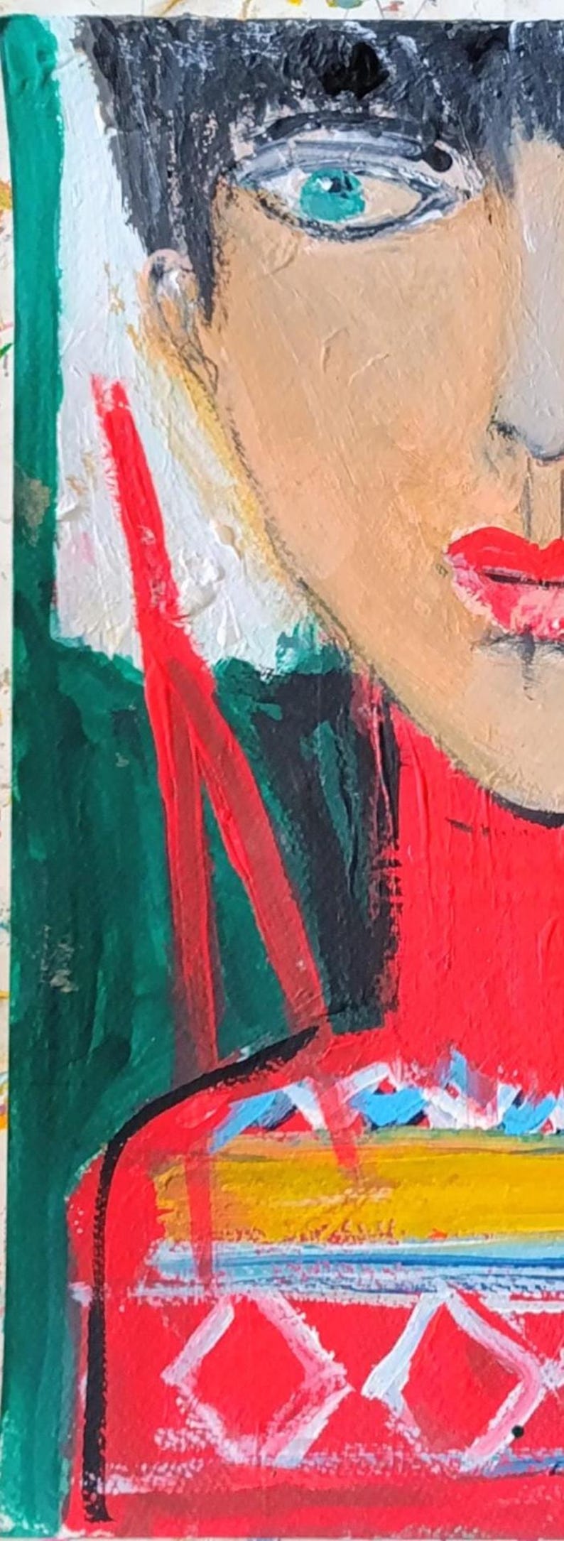 Original Abstract Face female feminine portrait women Modern Contemporary image 3
