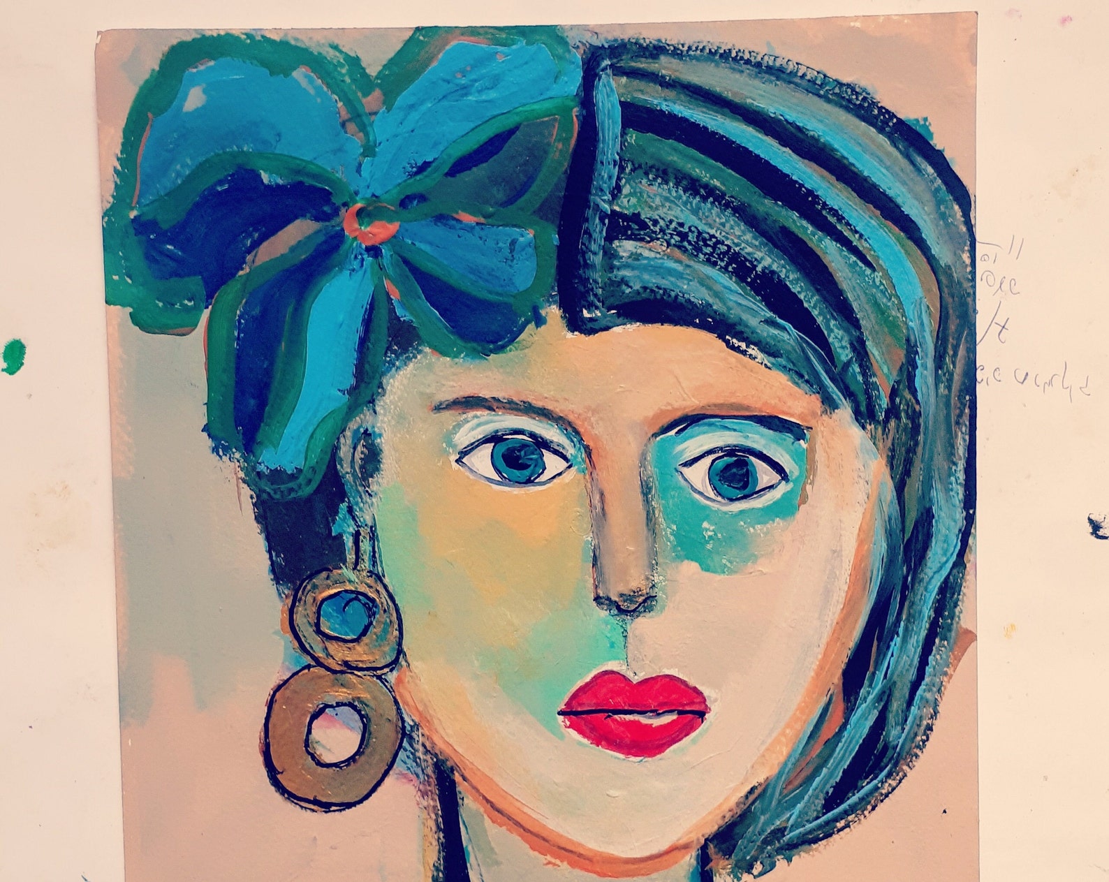 Abstract Face Painting Modern Portrait Painting Face Art Etsy