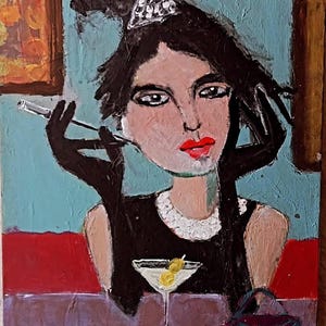 Woman art painting  original art work  .  women portrait  art