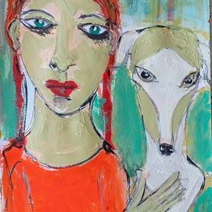 Original Art pet  Portrait In acrylic Painting Abstract men Portrait Painting On paper. Figurative Art