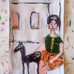 Abstract Woman Portrait Painting: Original Home Decor Art