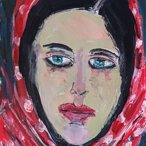 women portrait paintings .original  art   acrylic abstract  wall  art