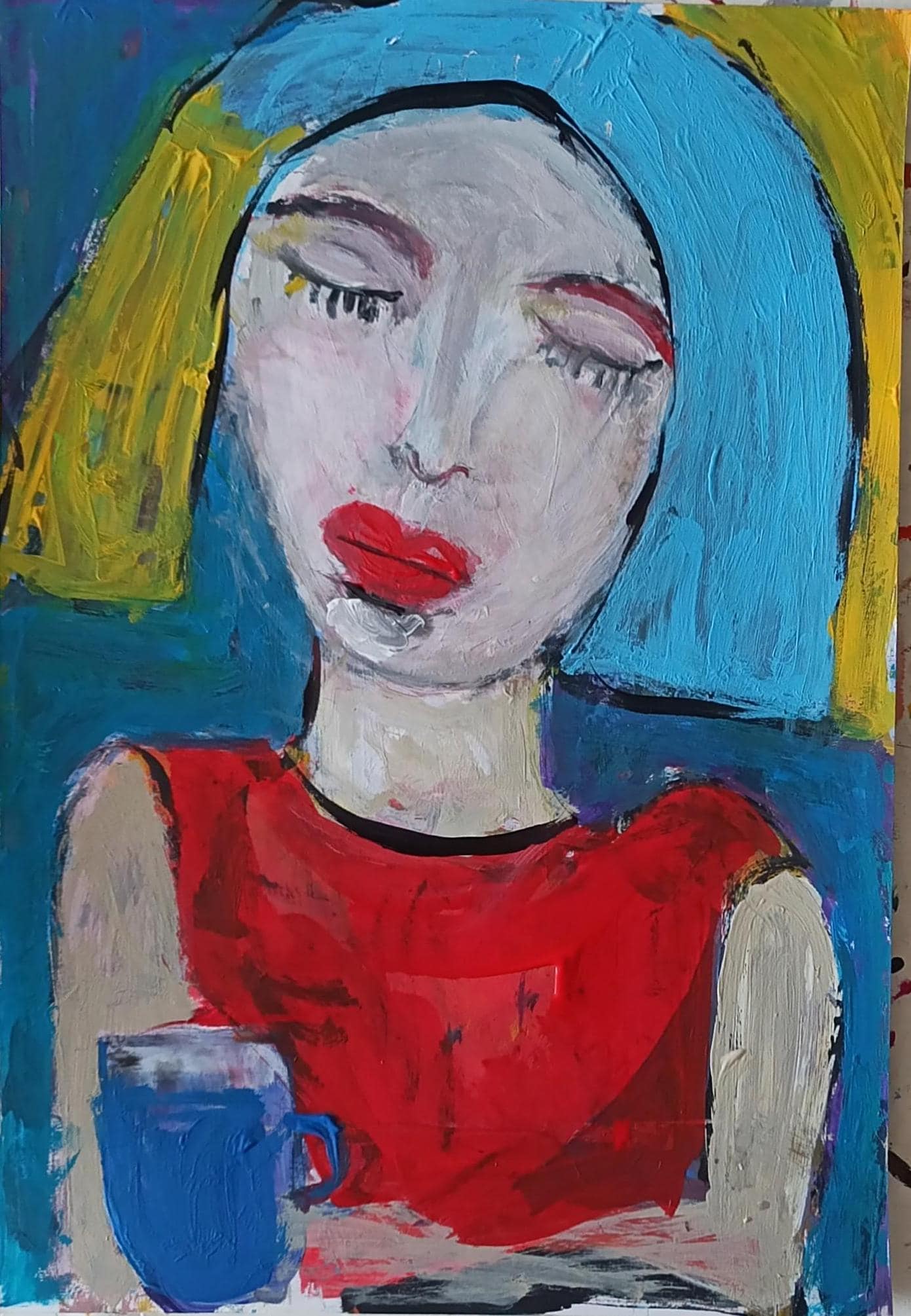 orginal  artwork  - Painting Original Abstract Wall Modern Acrylic Street