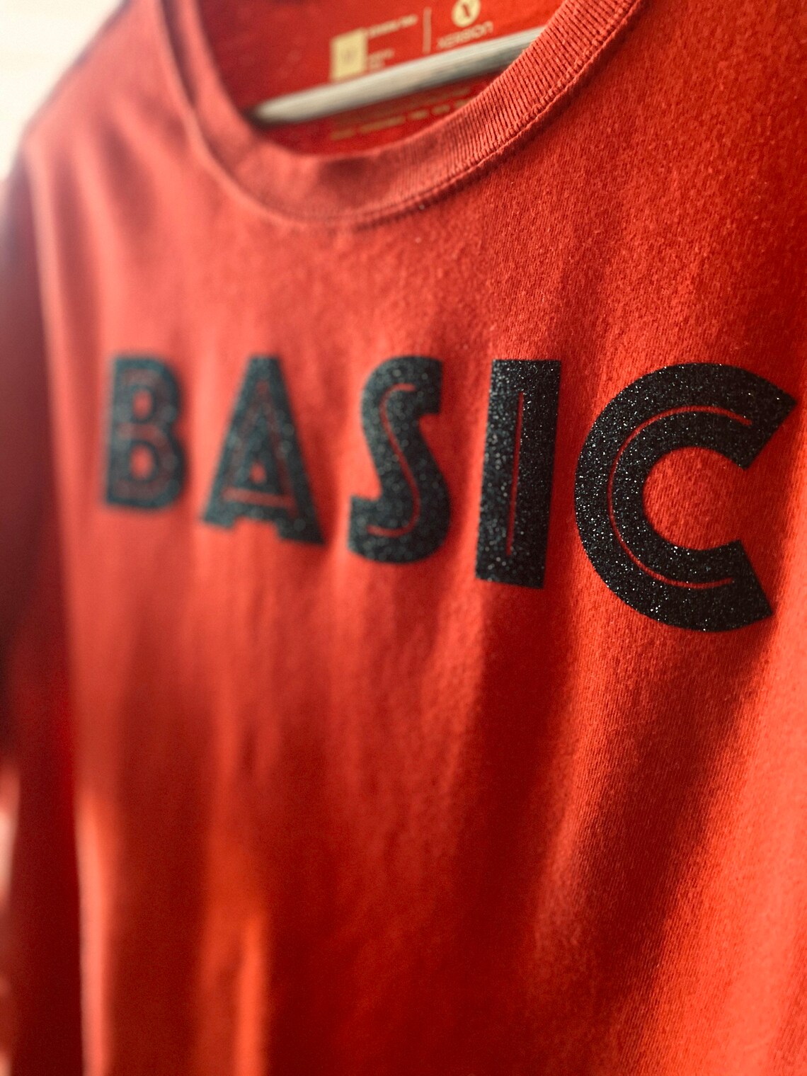 BASIC Black Glitter Shirt Etsy