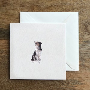 Biglietto di auguri Border Collie Working Sheep Dog - Illustrazione artistica di lusso disegnata a mano - Interno vuoto per compleanno, buona fortuna