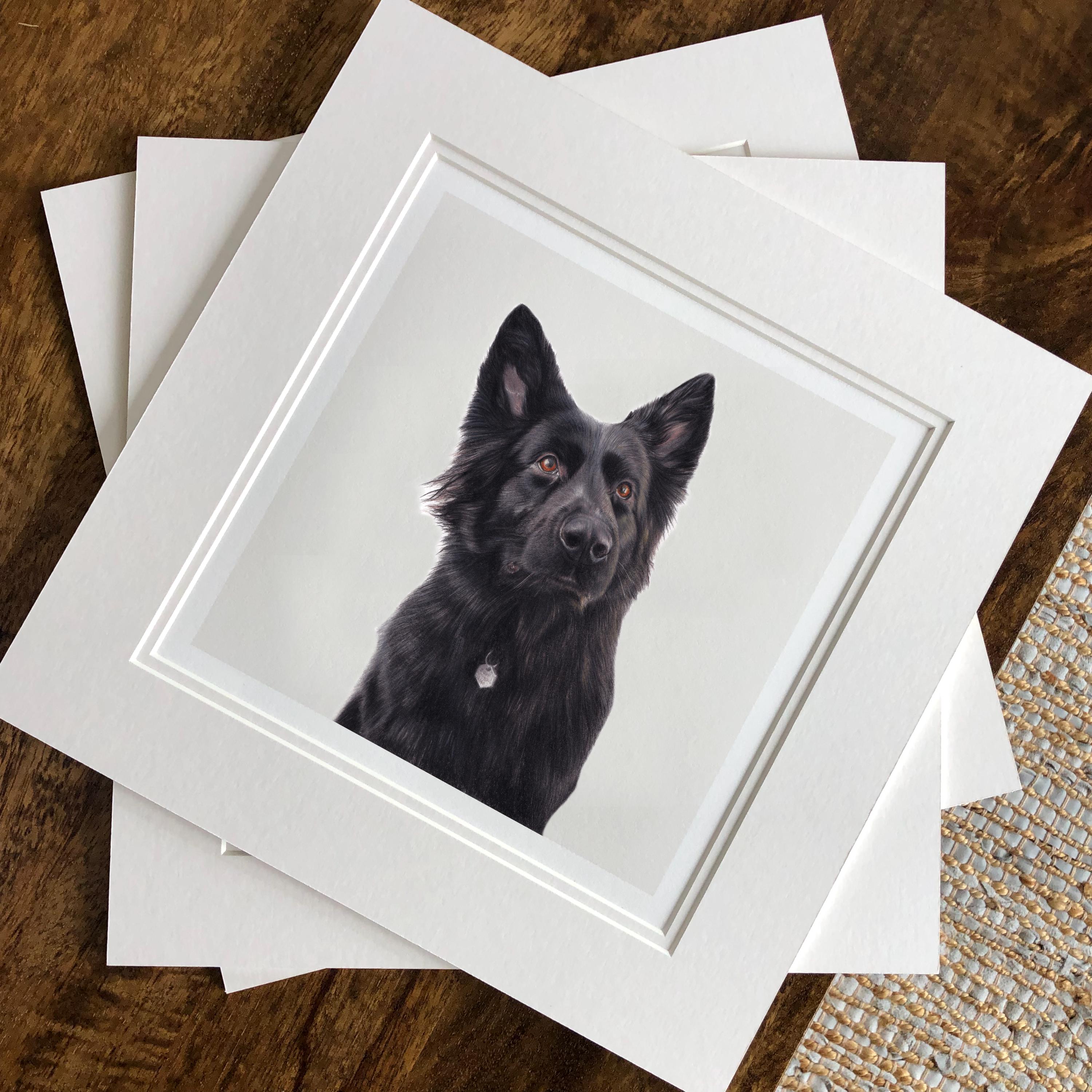 Arte mural con estampado de animales de pastor alemán negro