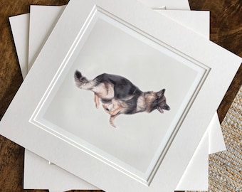 German Shepherd Dog Wall Art Pet Print - Hand Drawing - Fine Art Giclée Print - Gift for animal lovers, nursery, bedroom, office, home