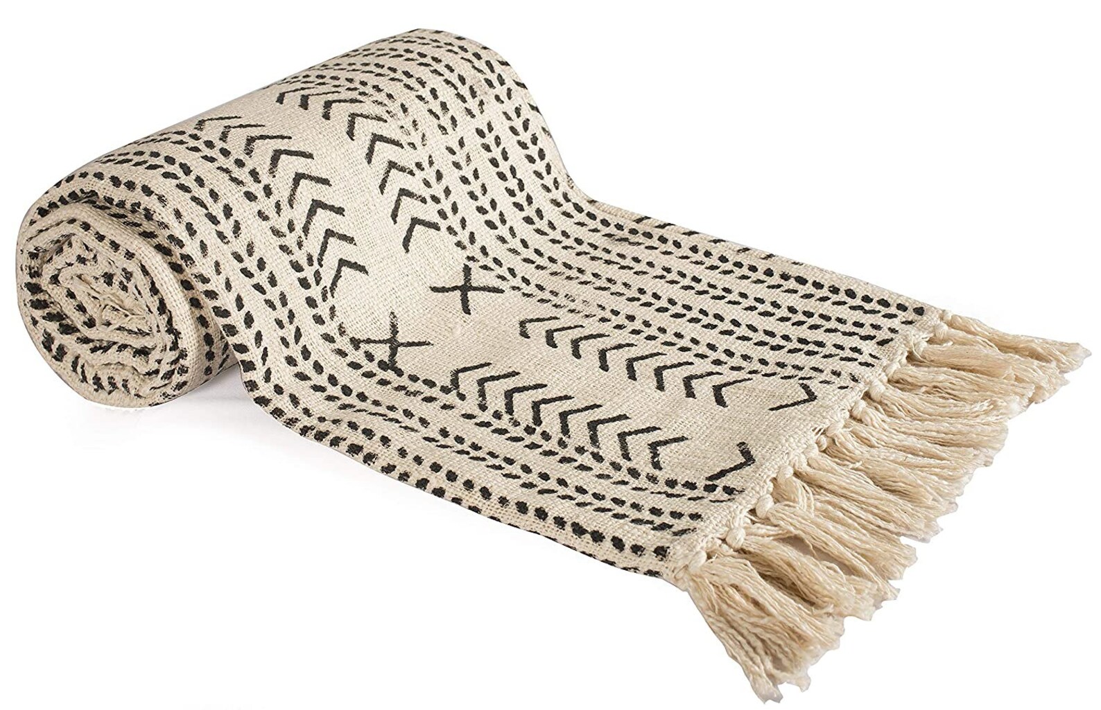 Bohemian Mud Cloth Throw Blanket with Tassels Hand Loomed Etsy