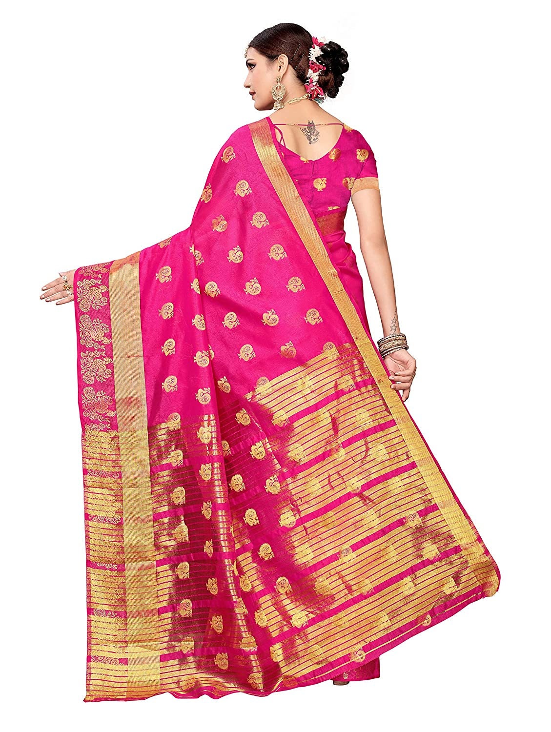 Beautiful Multicolor Art Silk Saree Unstitched Blouse Saree Etsy