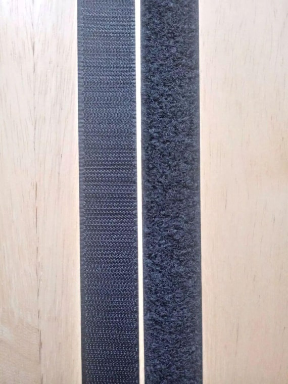 Black Self Adhesive Tape Hook & Loop Strips Stick On Tape Many Widths To Choose From