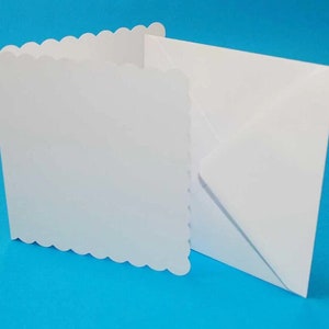 Blank Scalloped Edge Cards And Plain Envelopes White Craft Card Making Paper Crafts Christmas Xmas Cards image 1