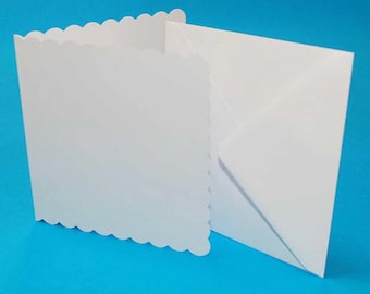 Blank Scalloped Edge Cards And Plain Envelopes White Craft Card Making Paper Crafts Christmas Xmas Cards