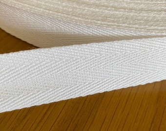 Natural 100% Cotton Webbing Herringbone Weave Twill Trim Tape Edging Trimming Strong And Soft