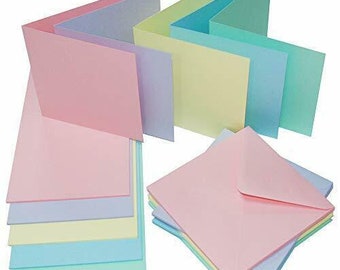 Blank Cards And Plain Envelopes Pastel Colours Party Invitations Invites Craft Card
