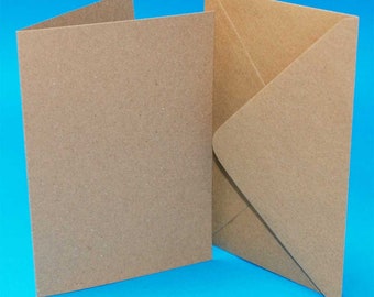 Blank Cards And Plain Envelopes Recycled Kraft Rustic Natural Brown Craft Card Making Invitations Invites Wedding