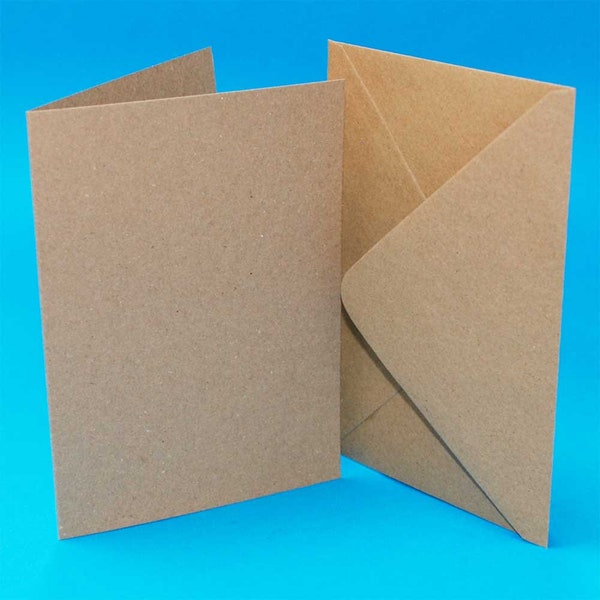 Blank Cards And Plain Envelopes Recycled Kraft Rustic Natural Brown Craft Card Making Invitations Invites Wedding