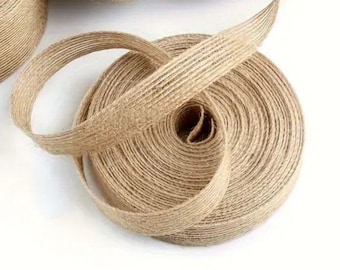 Natural Rustic Jute Burlap Hessian Ribbon Tape For Christmas Wrapping Party Gifts