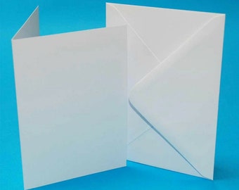 Blank Cards And Plain Envelopes Size 5 x 7 inch White Ivory Or Recycled Kraft Brown Craft Card Making Paper Craft Envelope
