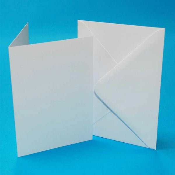 Cartes vierges et enveloppes simples de 5 x 7 pouces, blanc ivoire ou kraft brun recyclé, enveloppe artisanale en papier pour fabrication de cartes