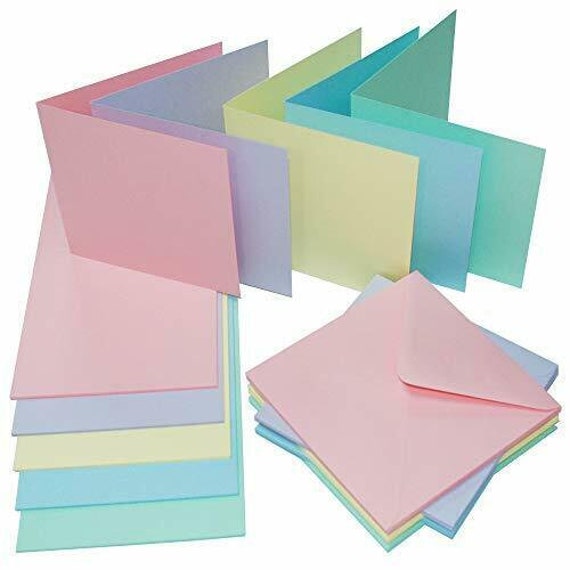 Blank Cards and Plain Envelopes Summer Pastel Colours Craft Wedding Bridal  Invitations Invites Card Making Paper Crafts 