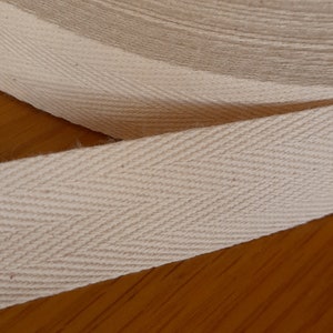 Natural fuerte suave 100% algodón correa de tela asas para bolsos delantales cinturones empavesado costura Color Natural