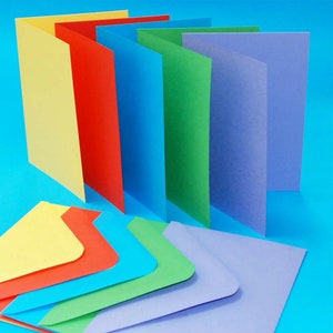 Blankokarten Und schlichten Umschlägen C6 (114 mm x 162 mm) Pastellfarben oder leuchtende Farben für Grußkarte, Weihnachten, Weihnachtskarten, Einladung, Einladung, Einladungen