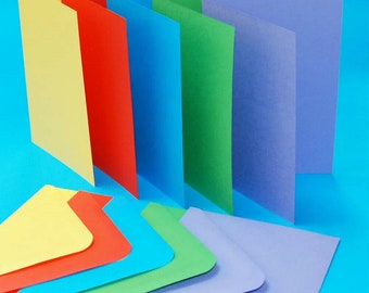 Blank Cards And Plain Envelopes C6 (114mm x 162mm) Pastel Or Bright Colours For Greeting Cards Christmas Xmas Card Making