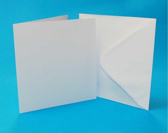 Card Blanks & Plain Envelopes 4x4 5x5 6x6 7x7 White For Greeting Cards Invitations Invites