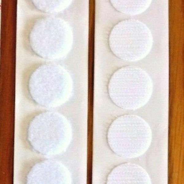 Sticky Hook & Loop Stick On Dots Sticky Coins Spots Colour Black Or White Size 13mm Self Adhesive