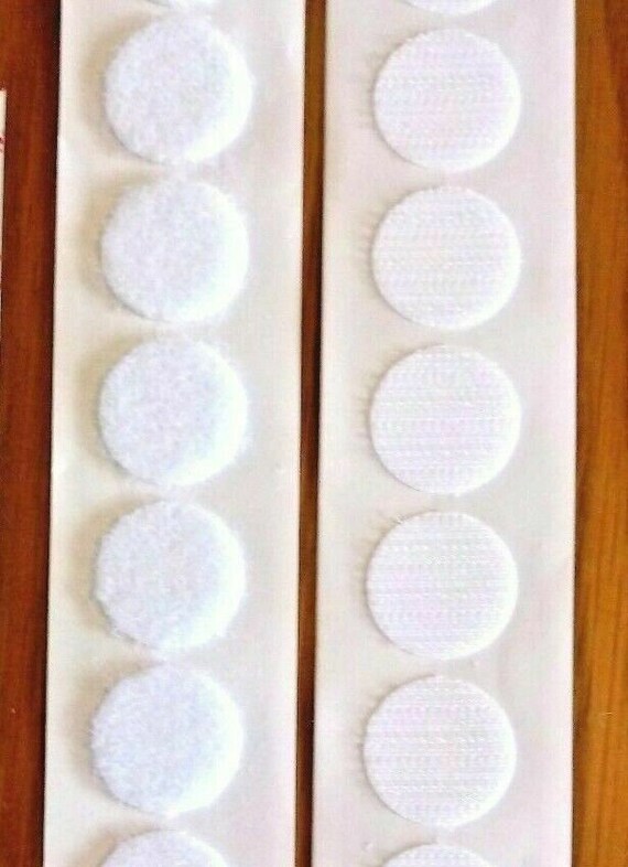 7/8-inch White Adhesive Coin Dots hook Side Only Sticky Dot Fasteners Tape  Sew on Sticky Dots Various Packs 