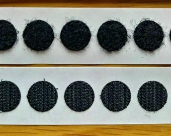 Sticky Self Adhesive Hook And Loop Stick On Dots Black or White 13mm