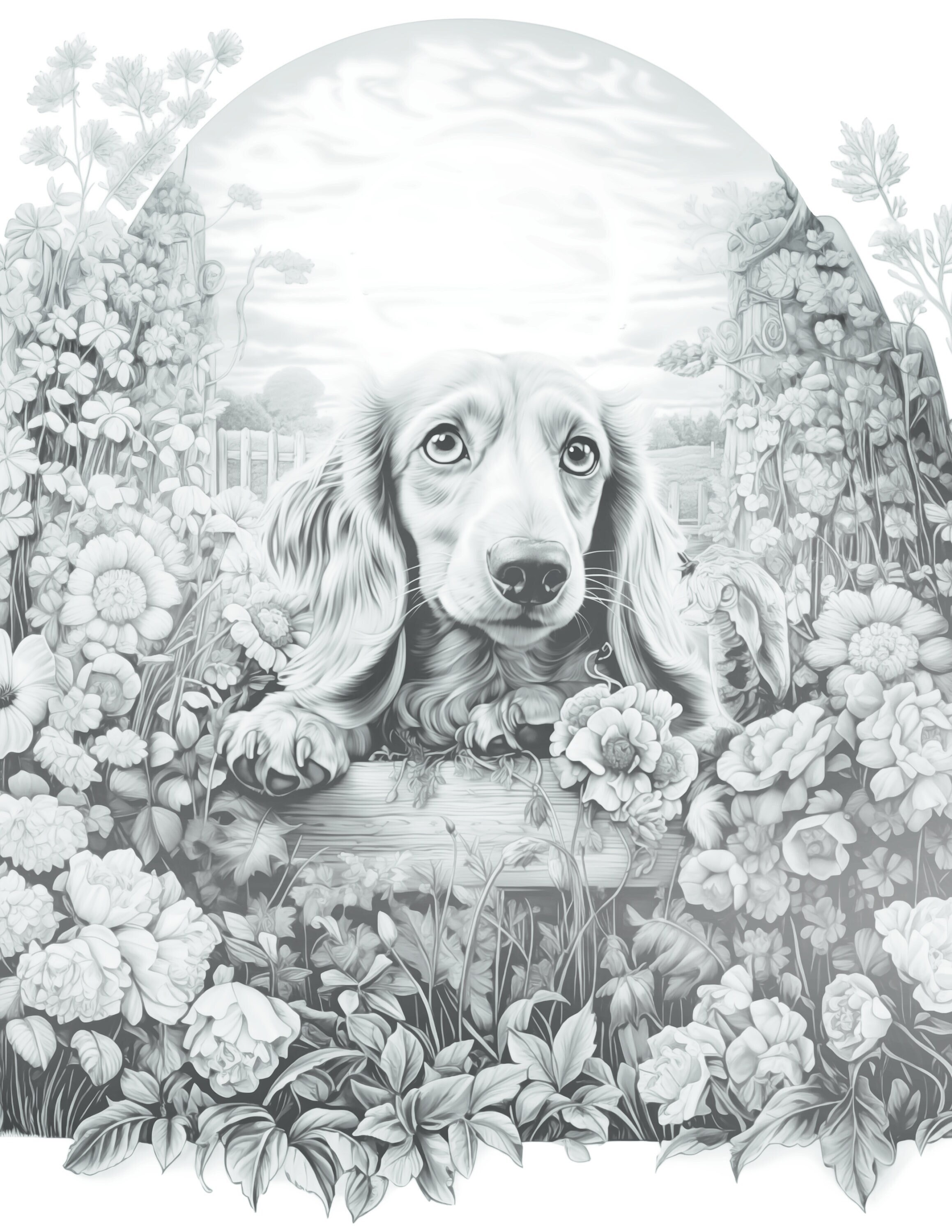 Coloring Page for Adults Downloadable Printable. Portrait of Longhaired ...