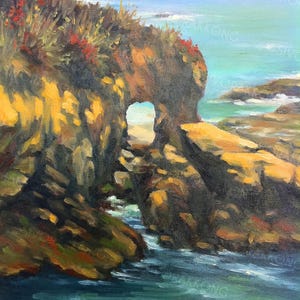Key hole Arch, Laguna Beach, Montage, Resort, Oil Painting Print, 11x14 inches, Landscape Painting, California, Southern California, Coastal