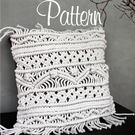 Macrame Pattern Pillowcase Pdf Macrame Pillow Case Boho Home Etsy