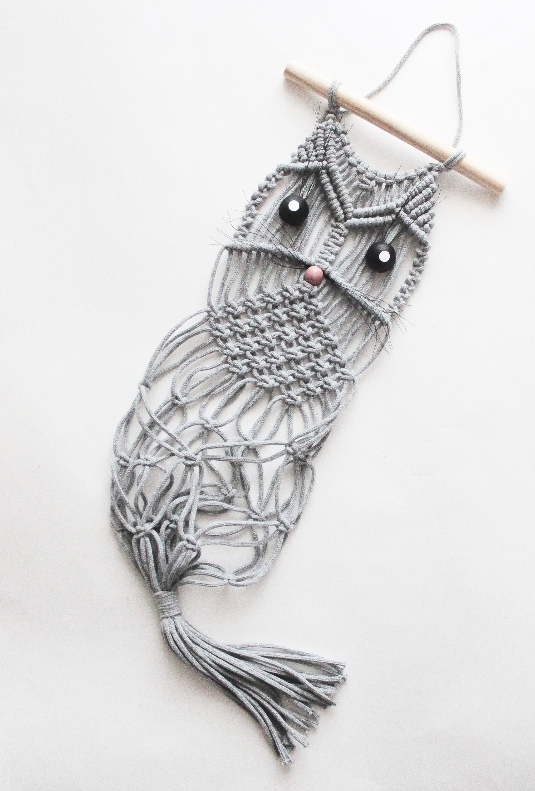 Macrame Pattern PDF / DIY Macrame CAT Plant Hanger tutorial Etsy