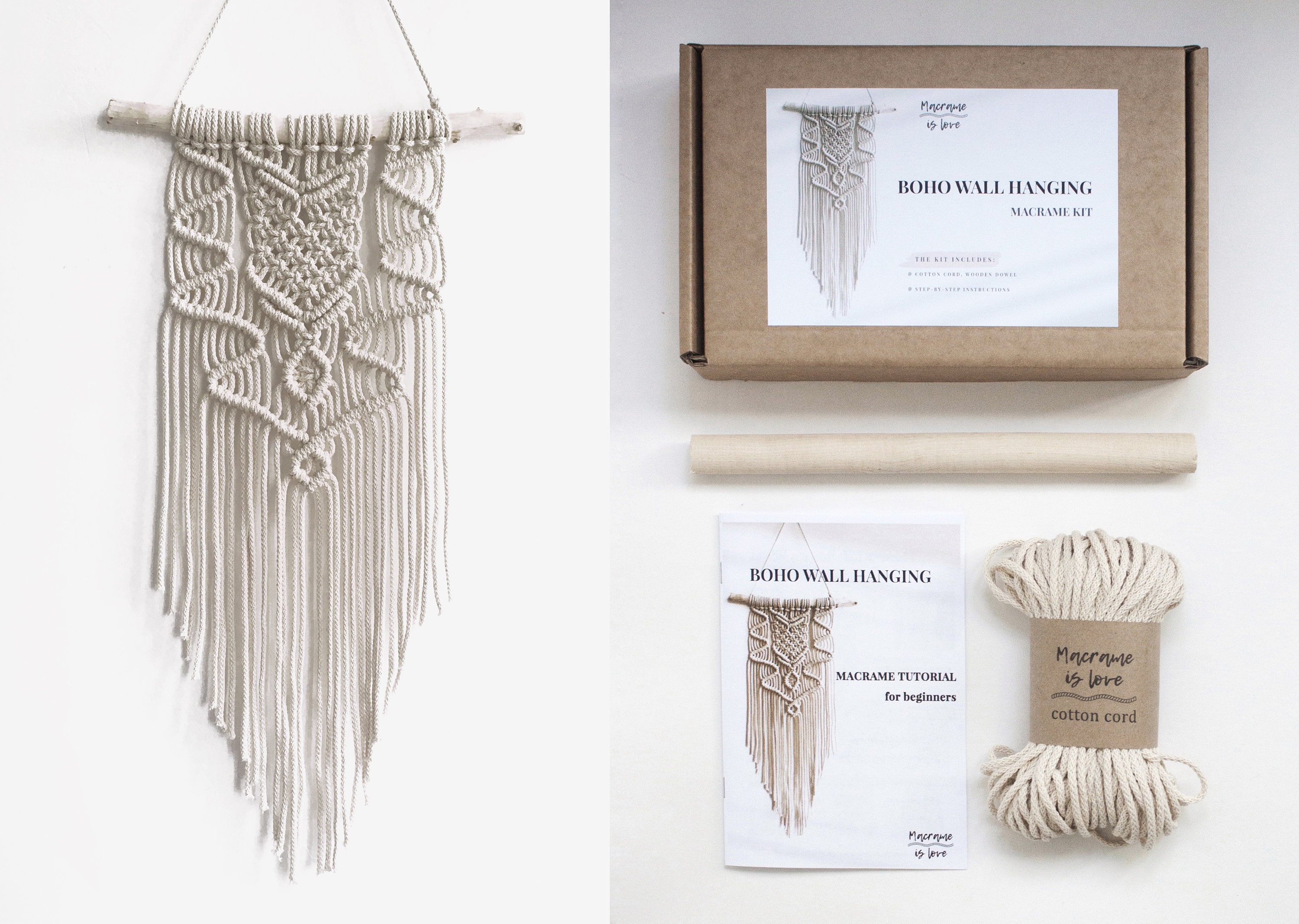 Macrame KIT Boho Wall Hanging / DIY Gift Idea home decor / Etsy