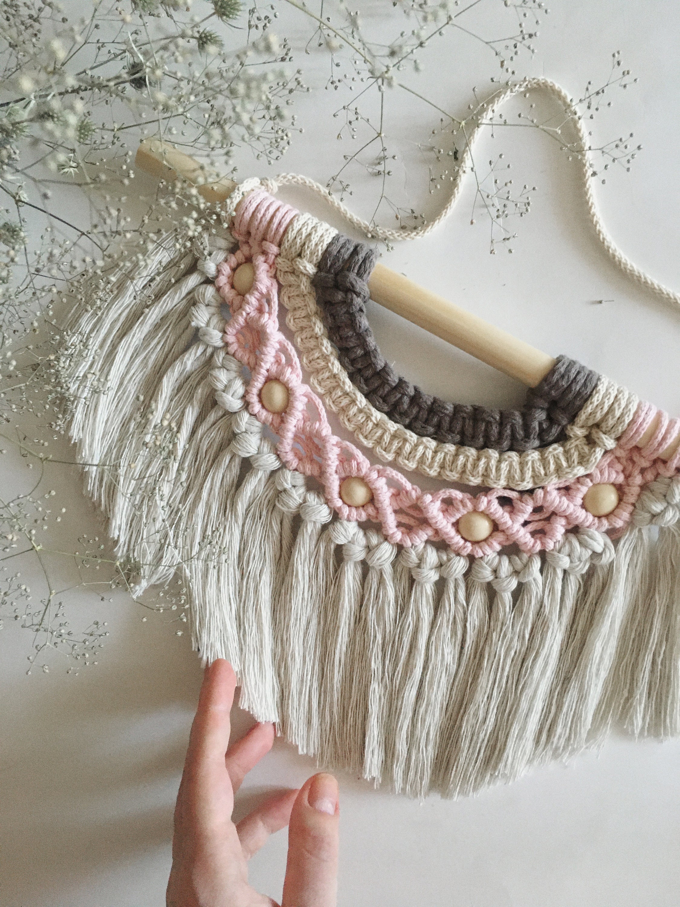 Macrame Nursery Wall Hanging / Baby Shower Gift / Small Etsy