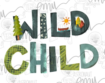 Wild Child PNG, nature sublimation file