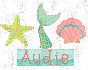 4 files, Mermaid group PNG, summer sublimation