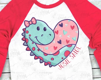 Dinosaur Valentines file PNG, Girl's Valentines file di sublimazione