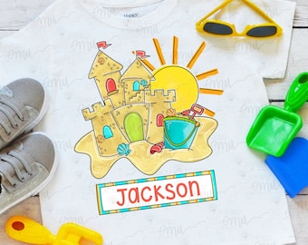 2 files, Sand Castle PNG, kids Summer Sublimation file