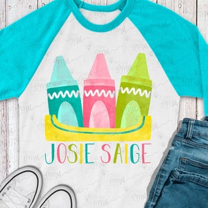 Crayon Box PNG file, Girly Back to School sublimation file