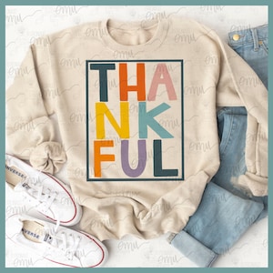 Bunte Danksagung PNG Datei, Thanksgiving Sublimationsdatei