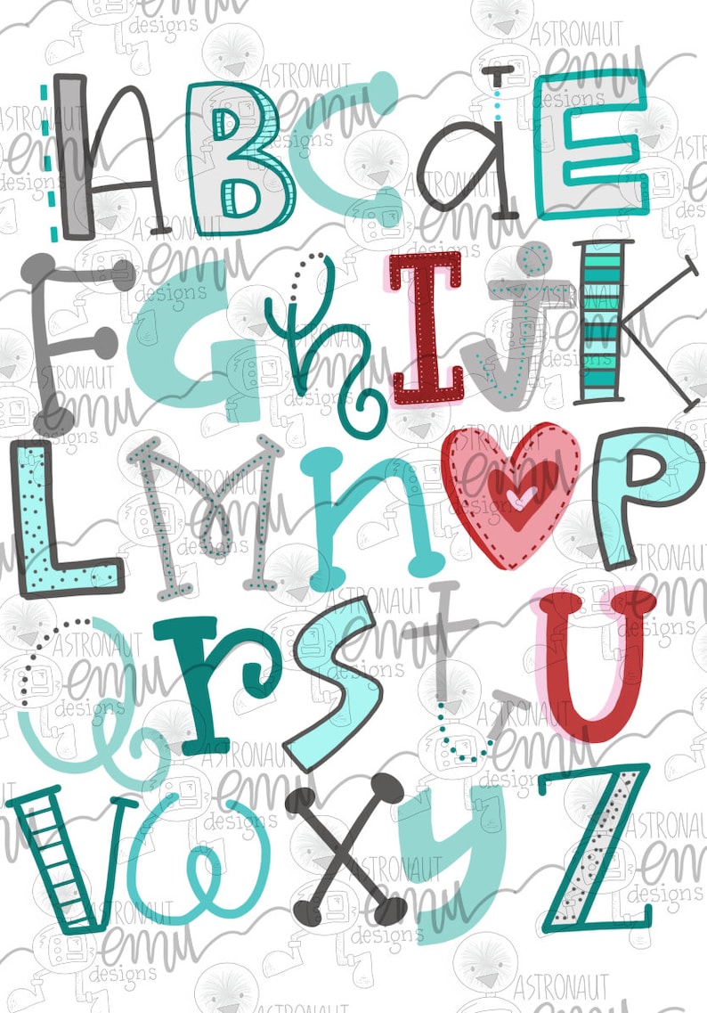 ABC Valentines PNG, Alphabet Valentines PNG, Digital Download image 2