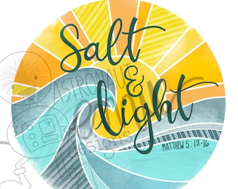 Salt and Light PNG, Matthew 5:15-16 sublimation file
