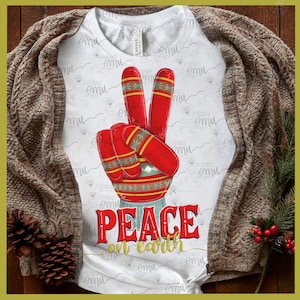 Peace on Earth PNG, Peace sign Christmas png file