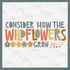 Wildflowers PNG file, Bible Verse sublimation