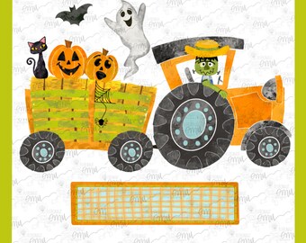 Halloween Hay Ride PNG, Kid’s Halloween sublimation file