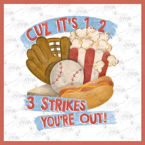 Baseball PNG files, 3 Strikes sublimation file